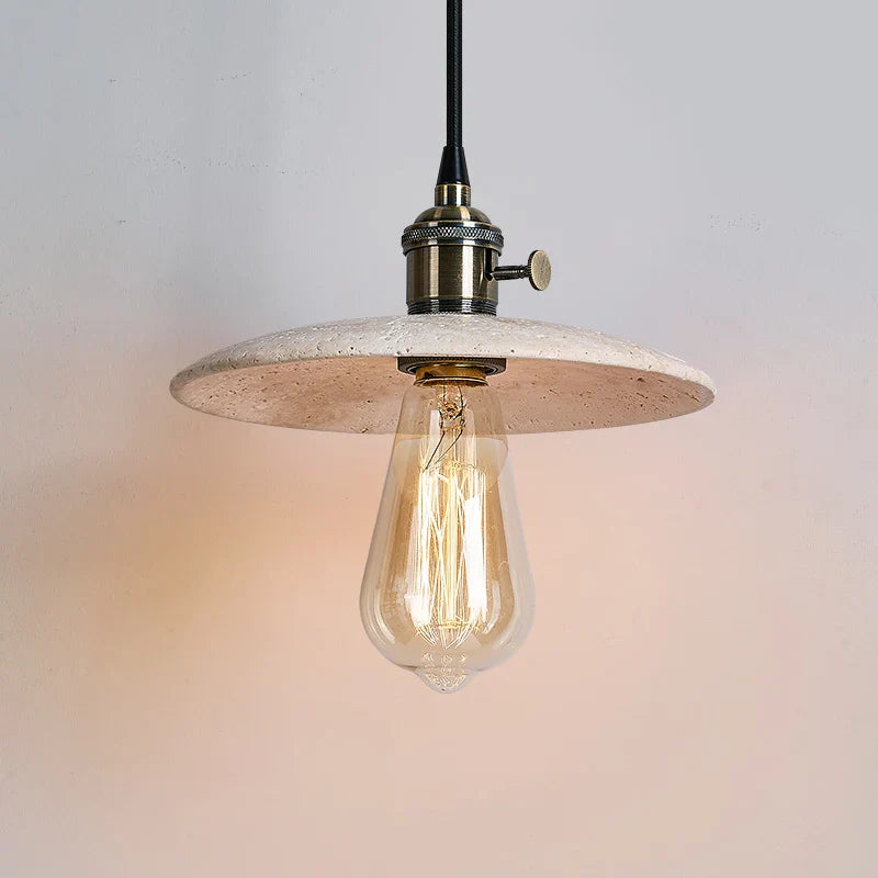 Afralia™ Yellow Travertine Stone Pendant Lights LED Modern Hanging Lamp - Nordic Design