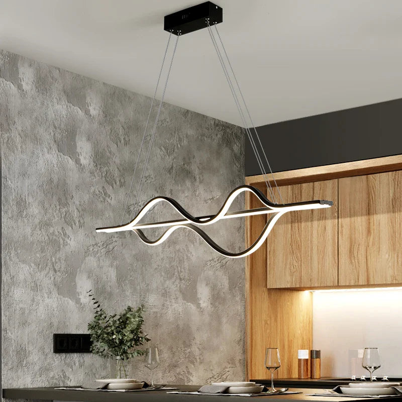Afralia™ Nordic Minimalist LED Chandelier: Modern Aluminum Copper Pendant Lamp for Home Decor