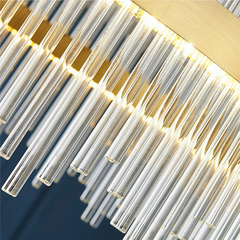 Afralia™ Crystal Pendant Chandelier Remote Control Dimmable LED Lighting