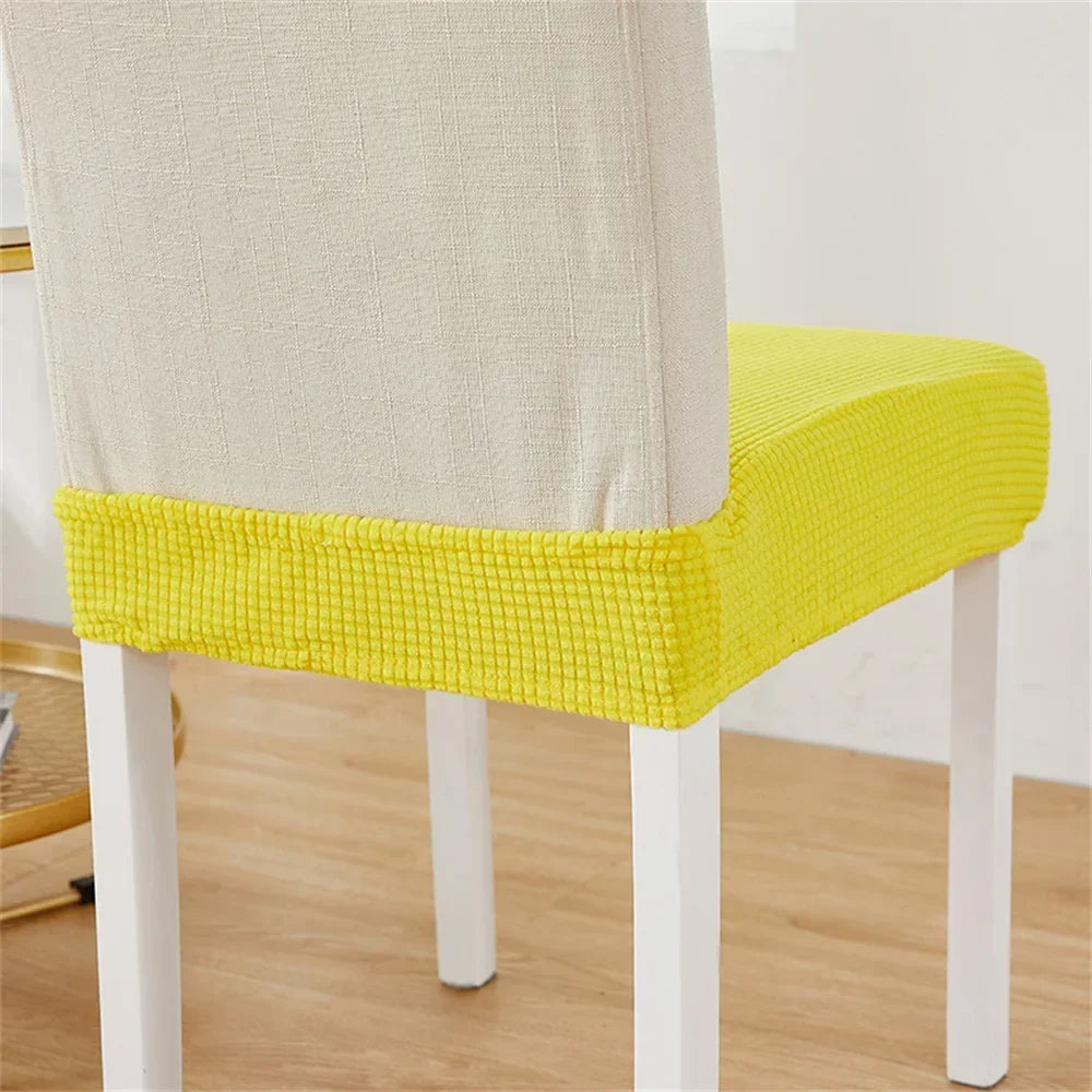 Afralia™ 15-Color Fleece Chair Cover: Elastic Slipcover for Dining Room Seat Protection