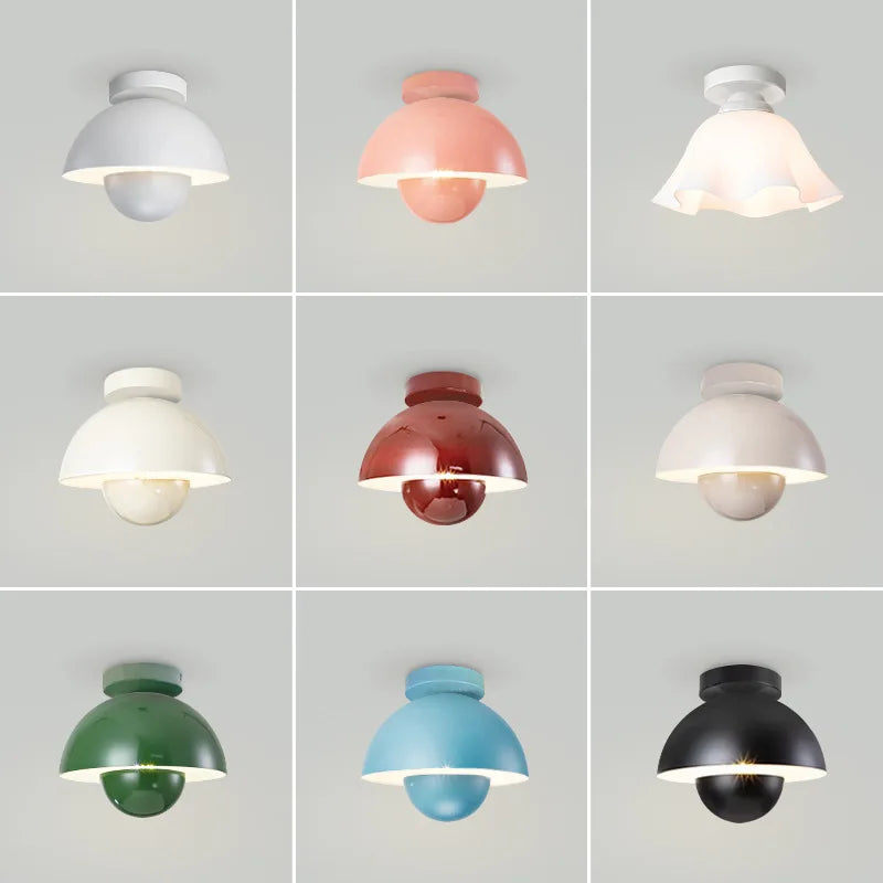 Afralia™ Modern Semi-Circular Flowerpot Ceiling Light with LED E27 for Indoor Lighting