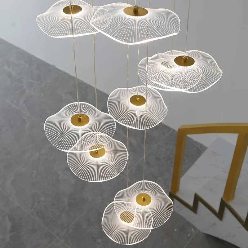 Afralia™ Lotus Leaf Nordic Chandelier for Elegant Home Decor