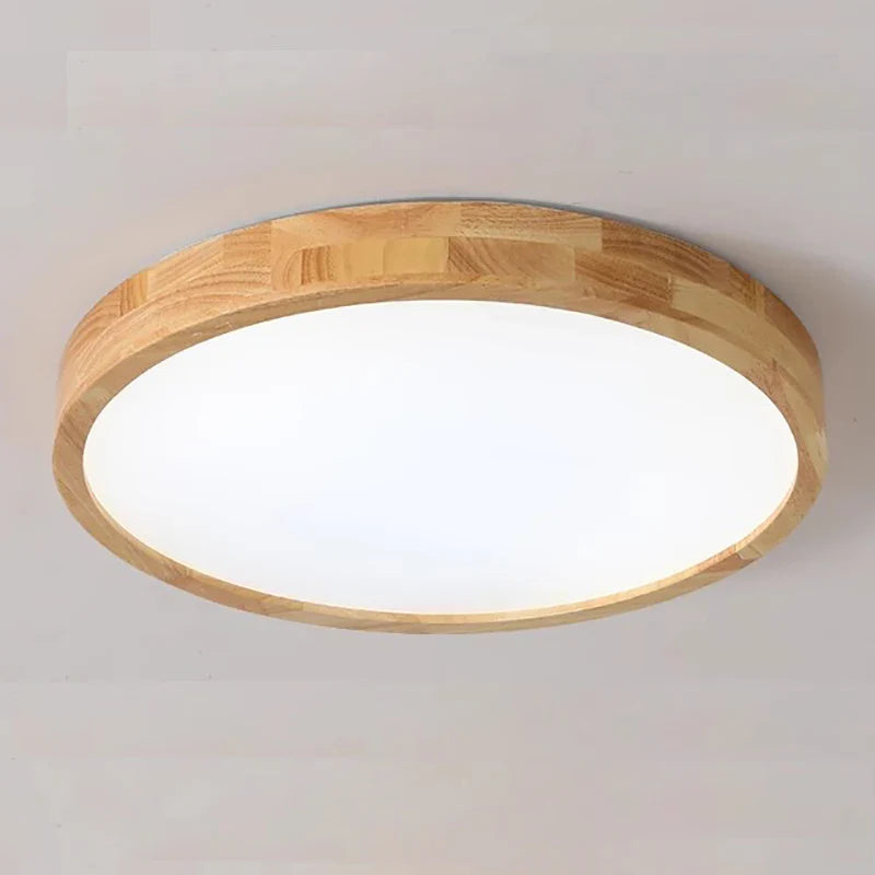 Afralia™ Nordic Wood LED Ceiling Light for Bedroom Living Rooms Office Interior