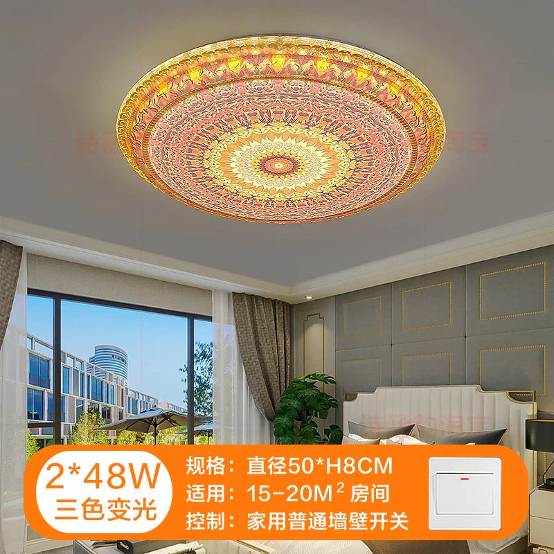 Afralia™ Bohemian Romantic Art Decor Ceiling Lamp 50cm for Living Room and Bedroom