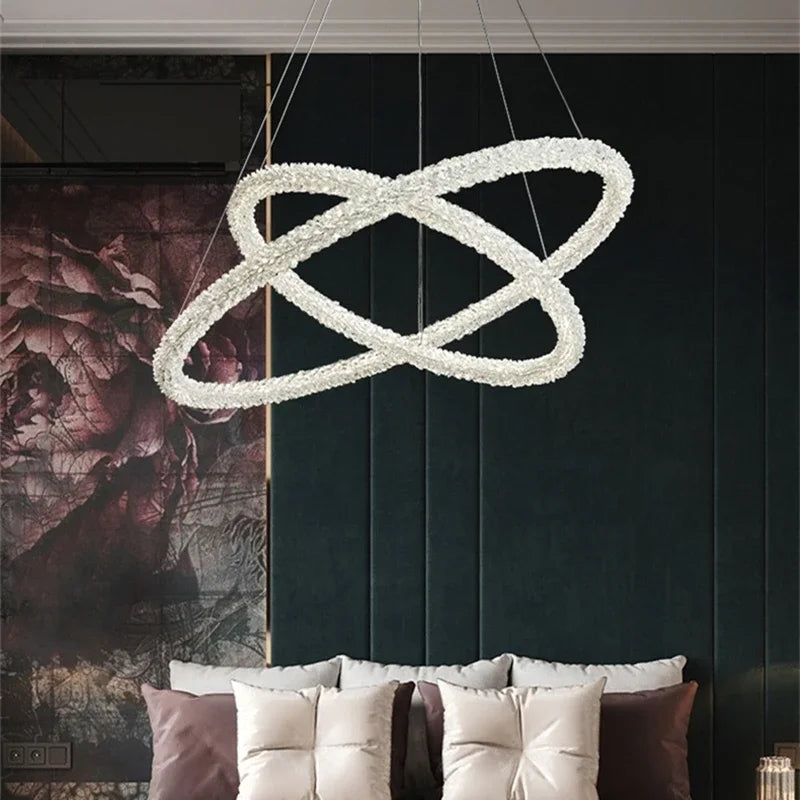 Afralia™ Nordic K9 Crystal LED Chandelier for Elegant Home Decor Lighting