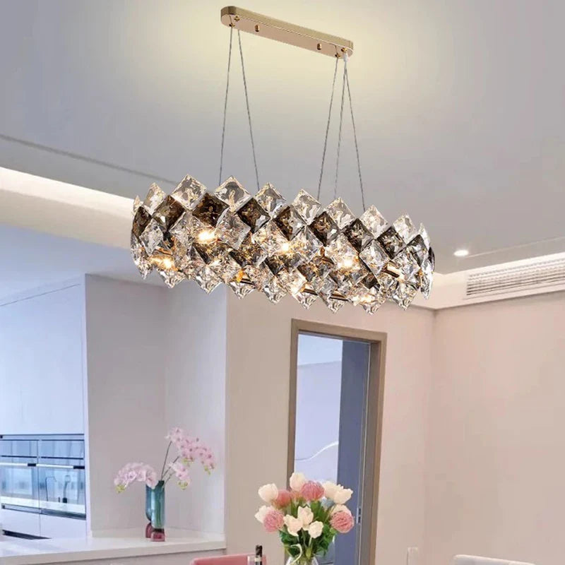 Afralia™ Crystal Chandelier for Living & Dining Room, Luxury Ceiling Light Fixture