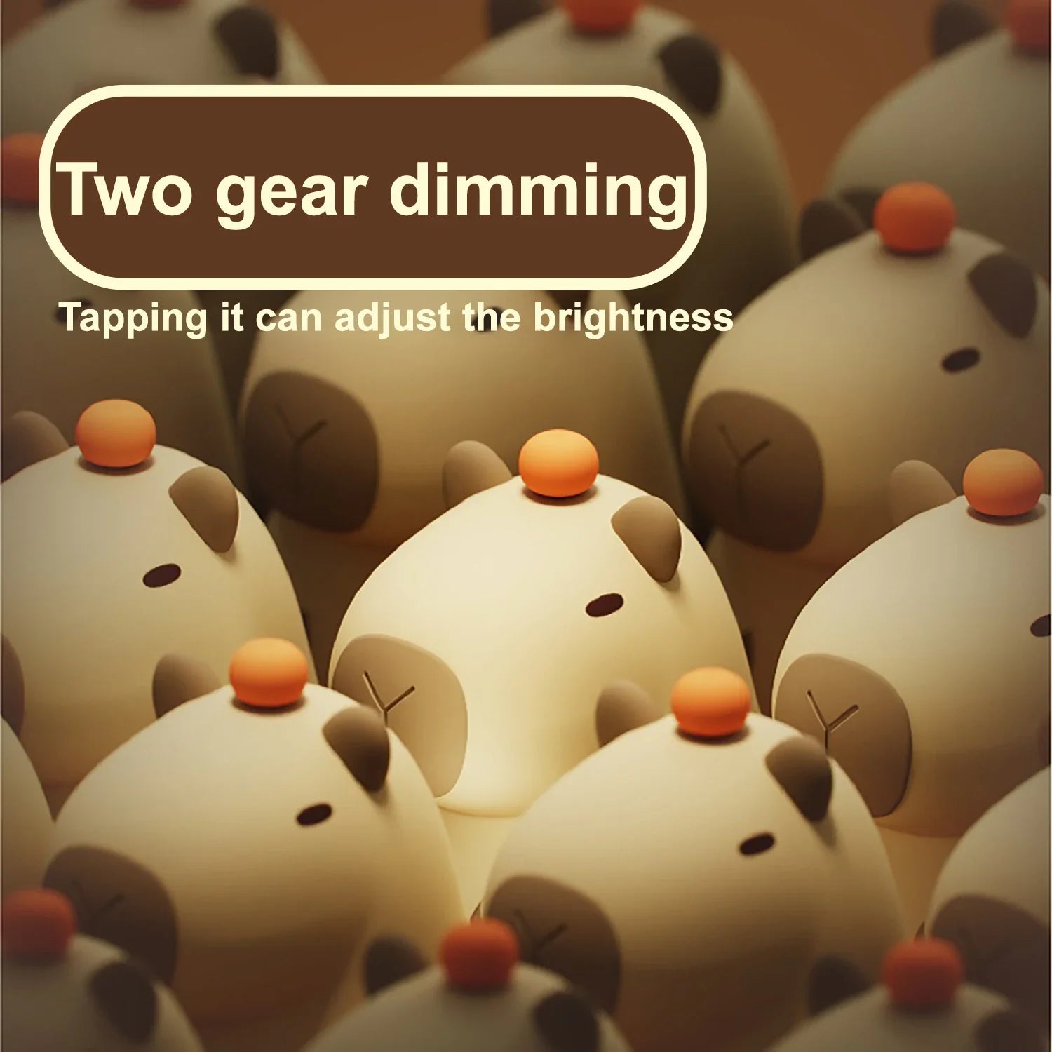 Afralia™ Capybara Silicone Night Light | Rechargeable, Adjustable Brightness, Timer, Cute Animal Design