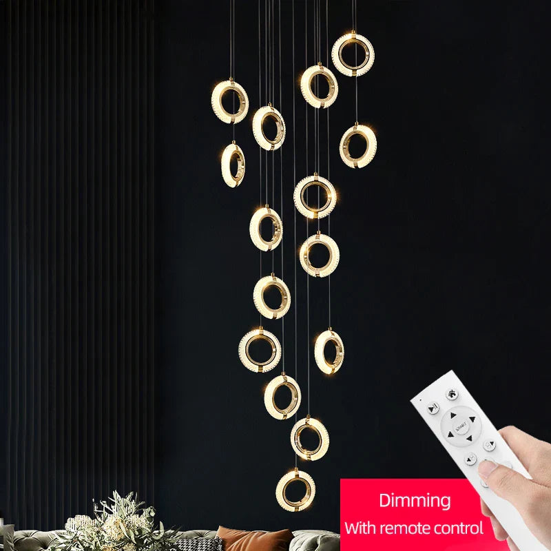 Afralia™ Modern Ring Chandelier for Living Room, Dining Room, Bedroom - Villa Attic Lighting