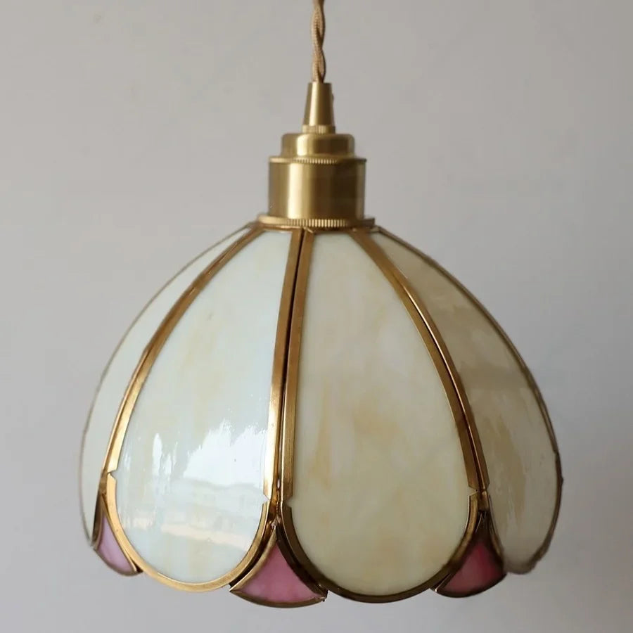 Afralia™ Tiffany Glass LED Wall Sconce Handcrafted Lamp, Pull Chain Switch