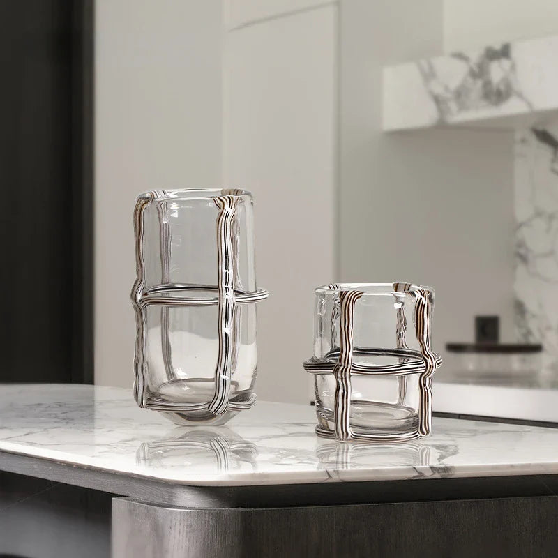 Afralia™ Clear Glass Cross Flower Vase - Home Decor & Terrarium Display