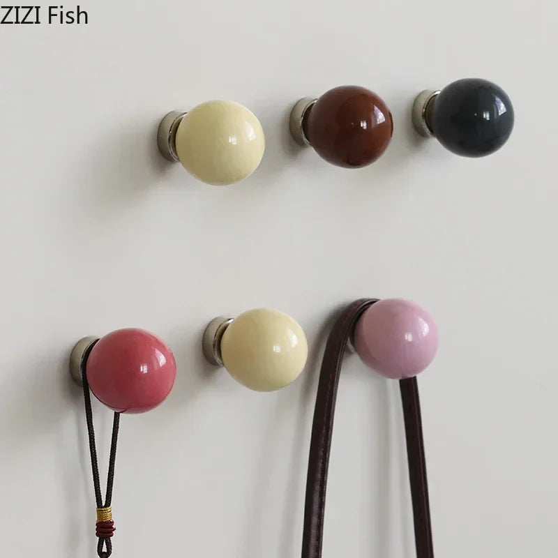 Afralia™ Ceramic Circular Wall Hooks – Magnetic Storage Holder & Decorative Rack