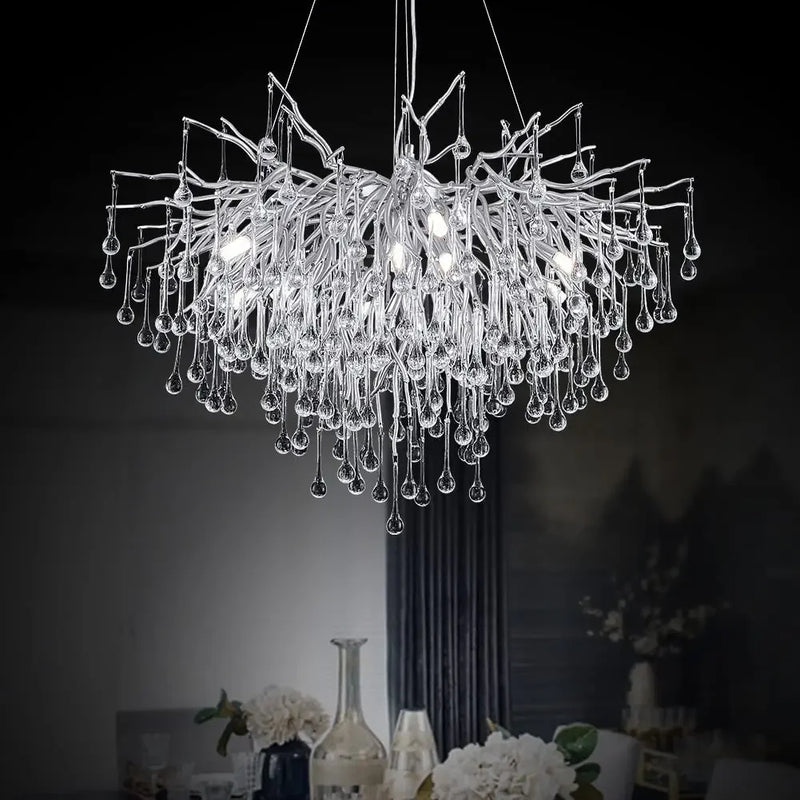 Afralia™ Luxury Crystal LED Chandelier Silver Gold G9 - Perfect for Indoor Hall Living Room Dining Room