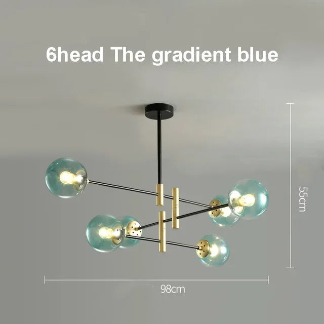Afralia™ Modern Golden/Black Glass Chandeliers for Home and Commercial Spaces