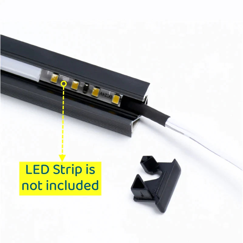 Afralia™ Invisible LED Aluminum Profile with Milky Cover for Cabinet Shelf Lighting