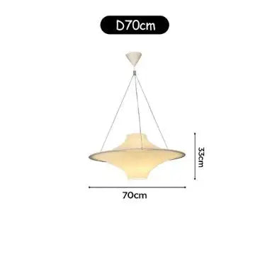 Afralia™ UFO Chandelier Cream LED Pendant Light Acrylic Saucer Lamp for Home Decor