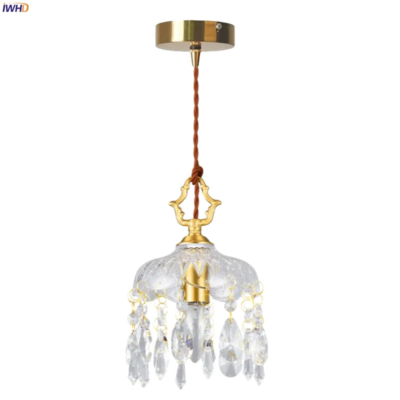 Afralia™ Modern Crystal Glass LED Pendant Light for Cafe, Loft, Bedroom, Living, Dining Room