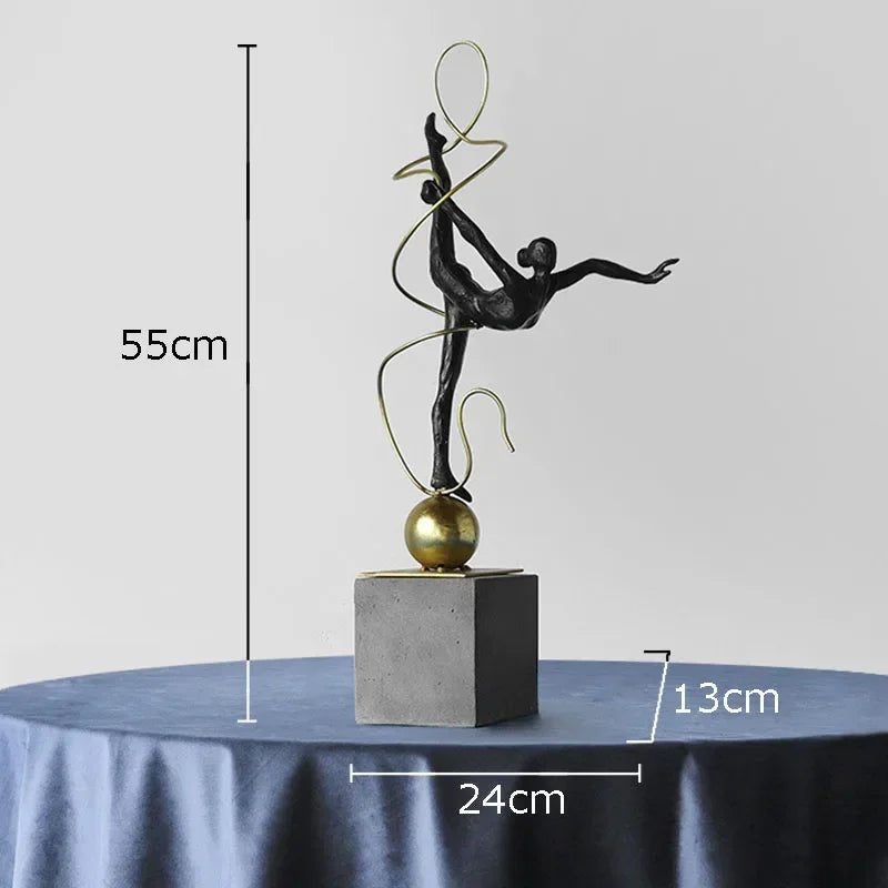 Afralia™ Gymnast Figures Statue Resin Sculpture Room Decor Abstract Athlete Aesthetics