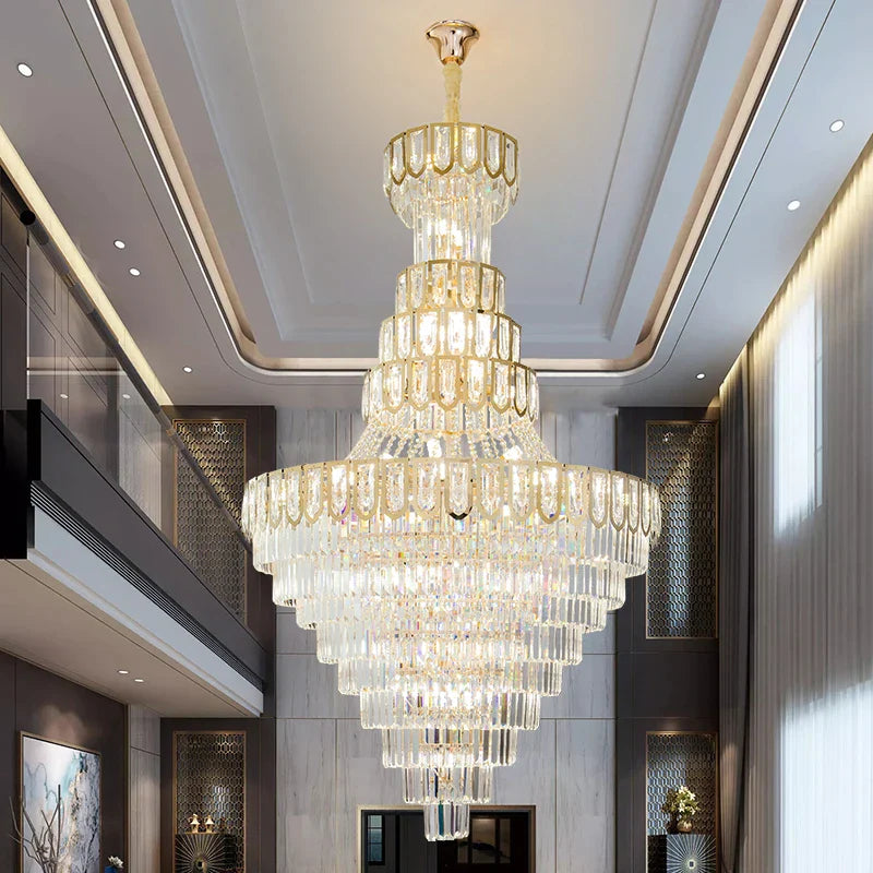 Afralia™ Modern Crystal Loft Chandelier for Luxury Attic Living Room