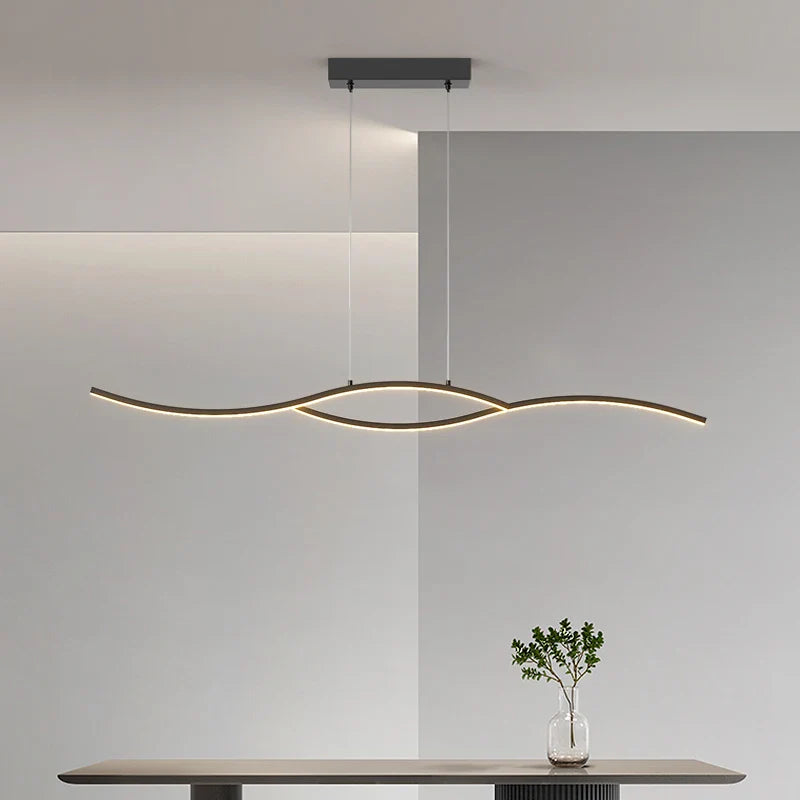 Afralia™ LED Pendant Chandelier: Modern Nordic Strip Light for Dining, Kitchen, Office, Coffee Room