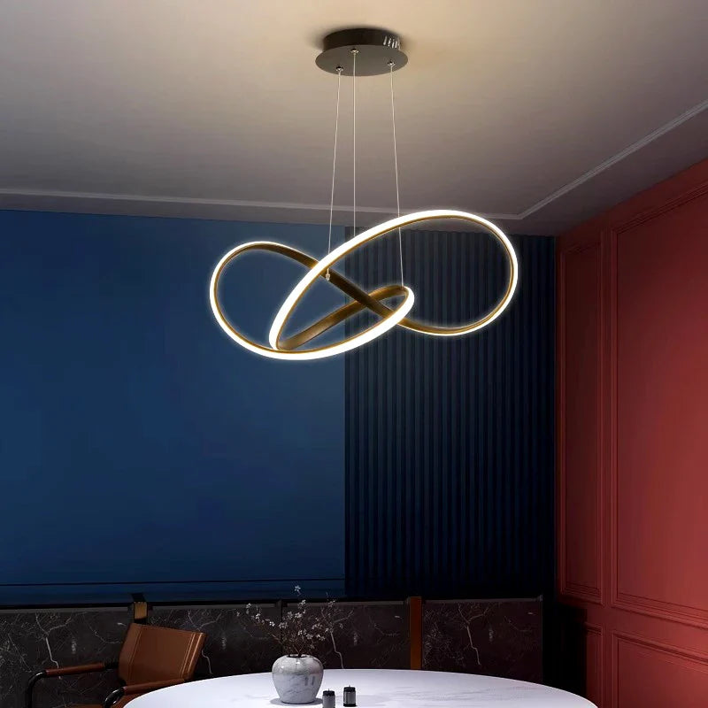 Afralia™ Modern LED Chandelier Ceiling Lamp for Simple Living Room Indoor Lighting