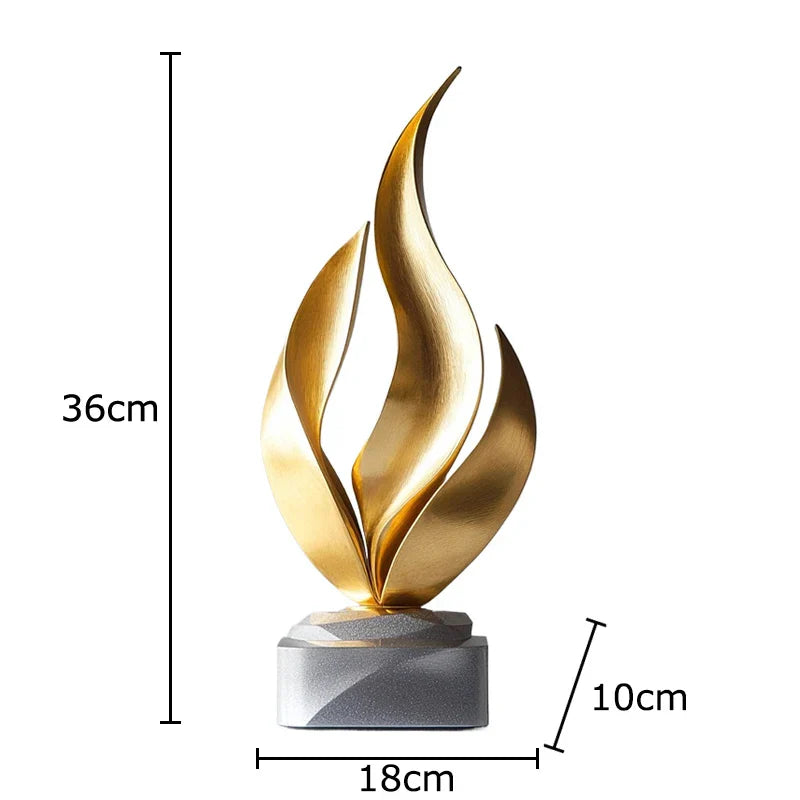 Afralia™ Twisted Line Gold Sculpture: Modern Desk Decor & Room Aesthetics