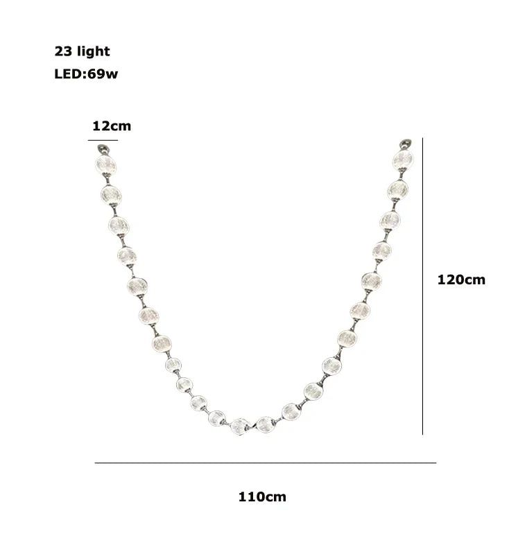 Afralia™ Pearl Necklace Design LED Chandelier for Dining Room Staircase Decor