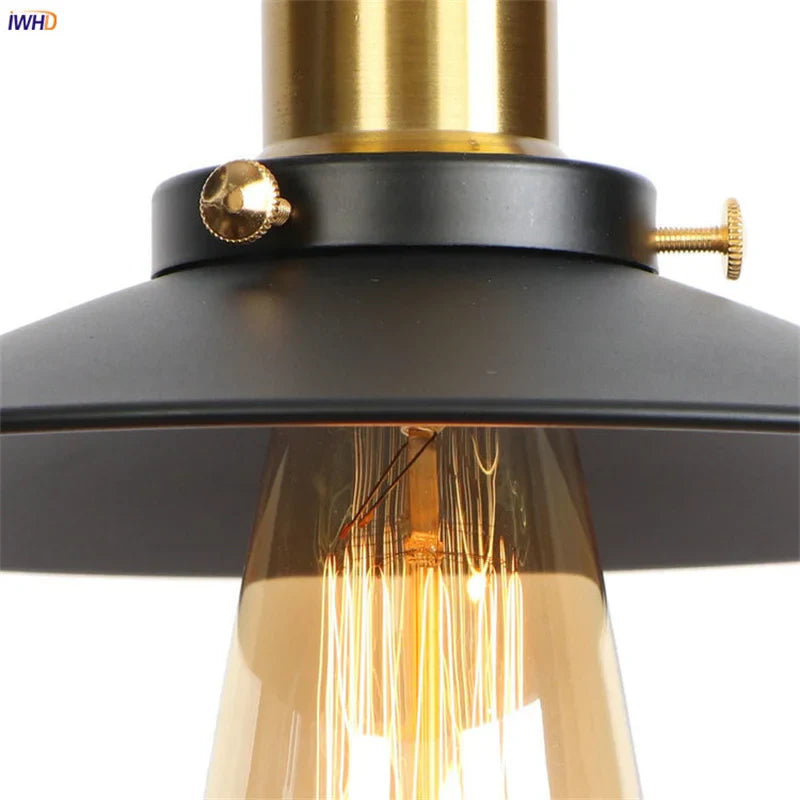 Afralia™ Gold Industrial LED Wall Lamp for Loft Stair, Coffee Bar, Bedroom