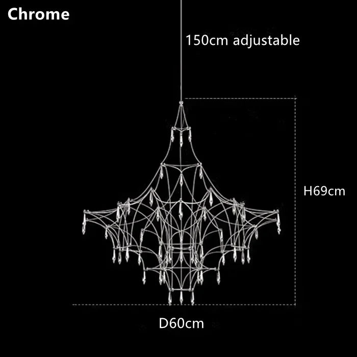 Afralia™ Quasar Crystal LED Golden Lustre Pendant Lamp - Chrome Design for Home Lighting