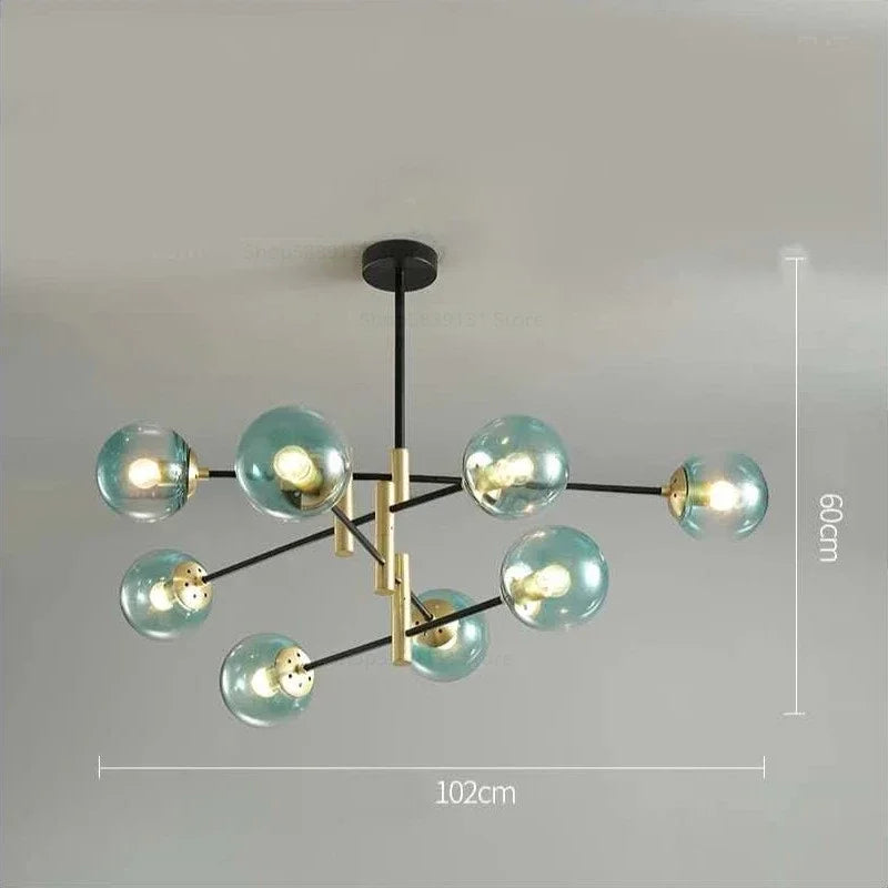 Afralia™ Glass Ball Chandelier: Modern Nordic Lighting Fixture for Living Room and Kitchen