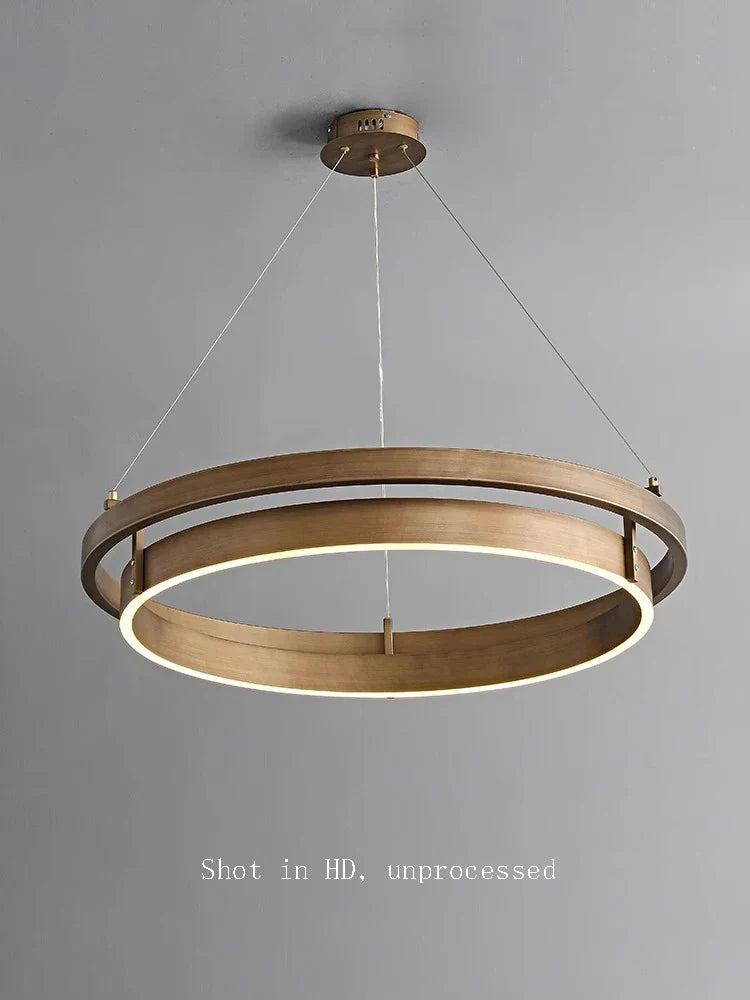 Afralia™ Nordic Bronze Chandelier: Modern LED Hanging Light for Dining and Living Room