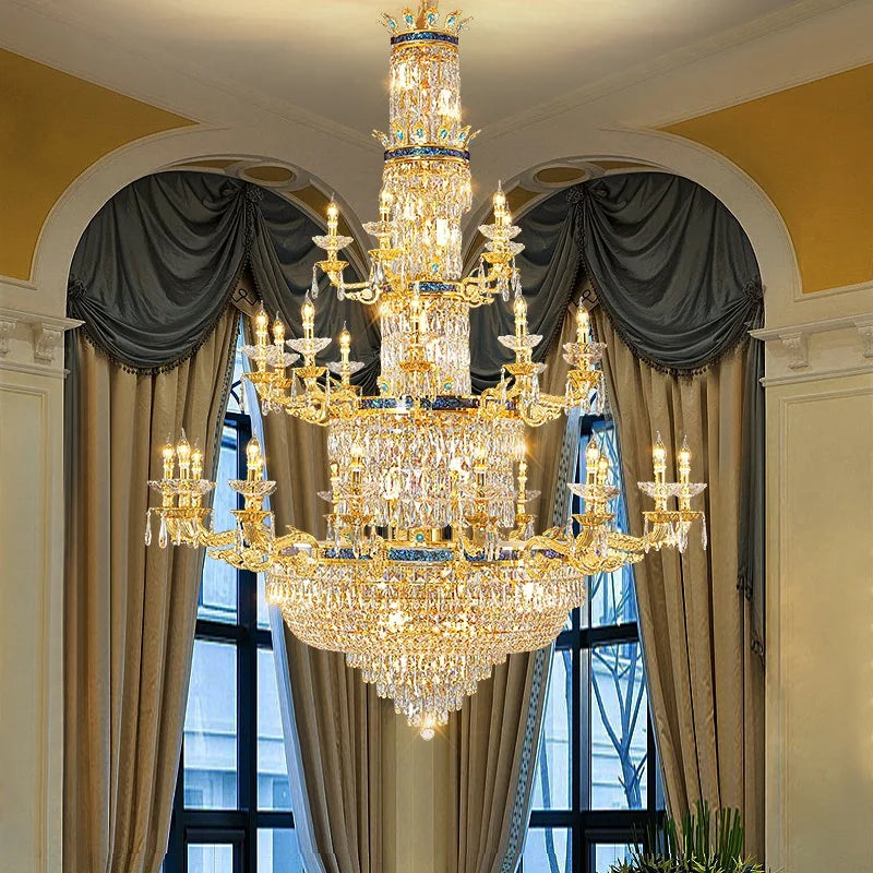 Afralia™ Luxury Villa Crystal Chandelier for Living Room, Dining Room, Bedroom