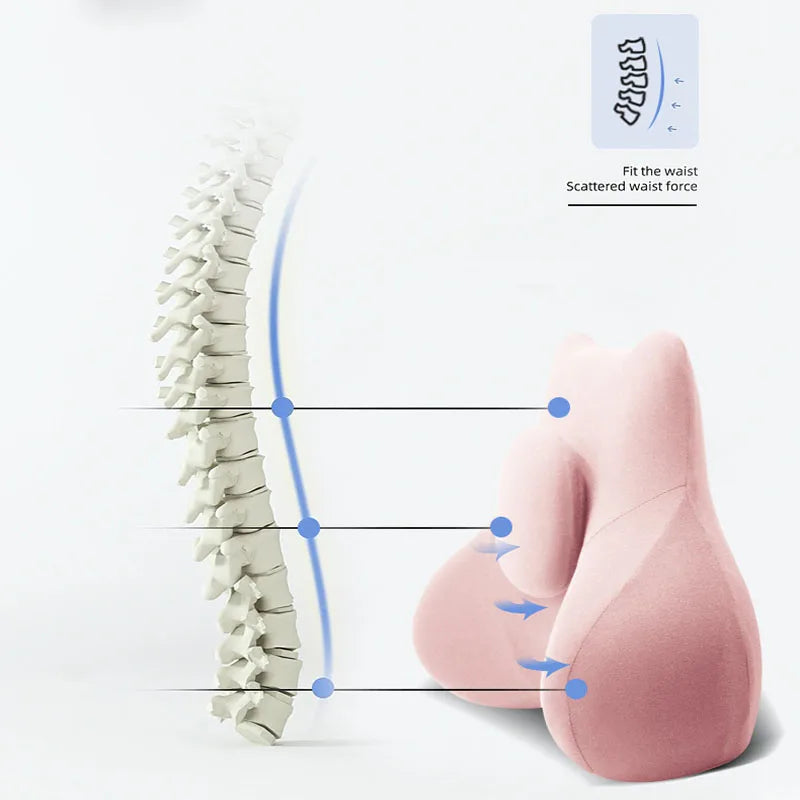 Afralia™ Memory Foam Lumbar Support Cushion for Office with Massage Convex Design