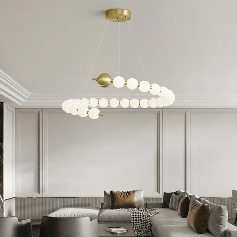 Afralia™ Brass Round LED Pendant Lights Adjustable Wire Copper Aluminium Lamps