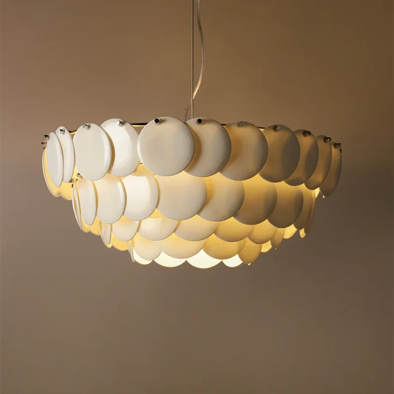 Afralia™ White Ceramic Chandelier: Danish Design Hanging Lamp for Home Decor & Dining