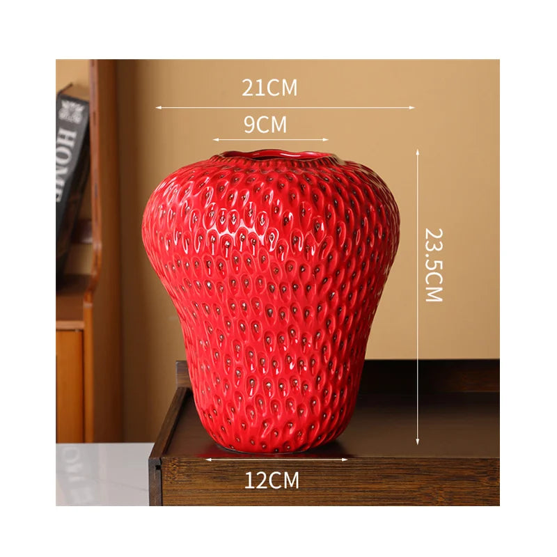 Afralia™ Strawberry Vase: Ceramic Kids Room Decor & Flower Pot - Home & Floral Accessory