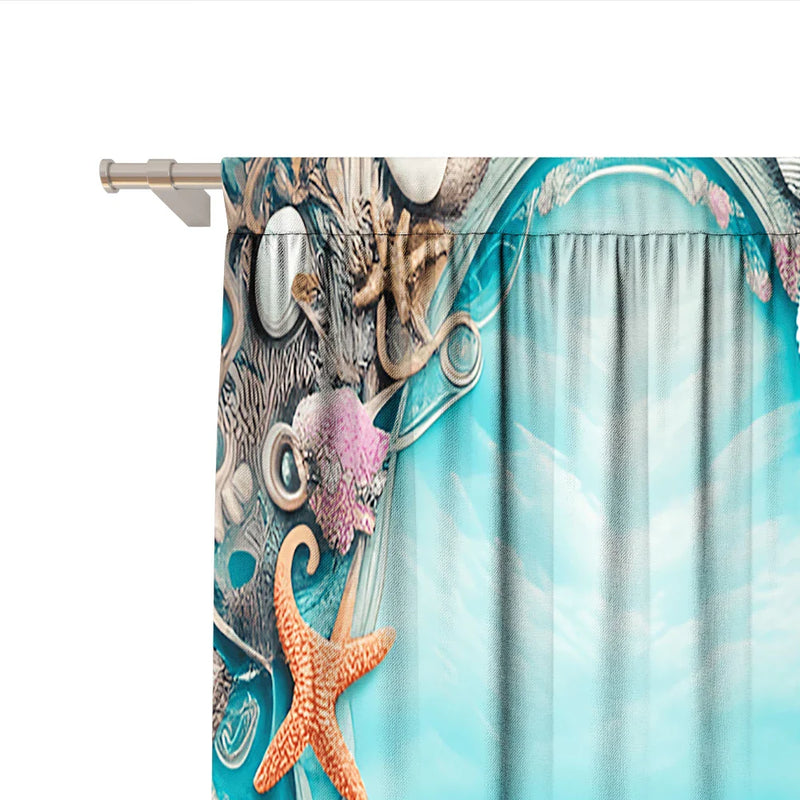 Afralia™ Ocean Sail & Lighthouse Screen Curtain Set for Kitchen & Coffee Shop