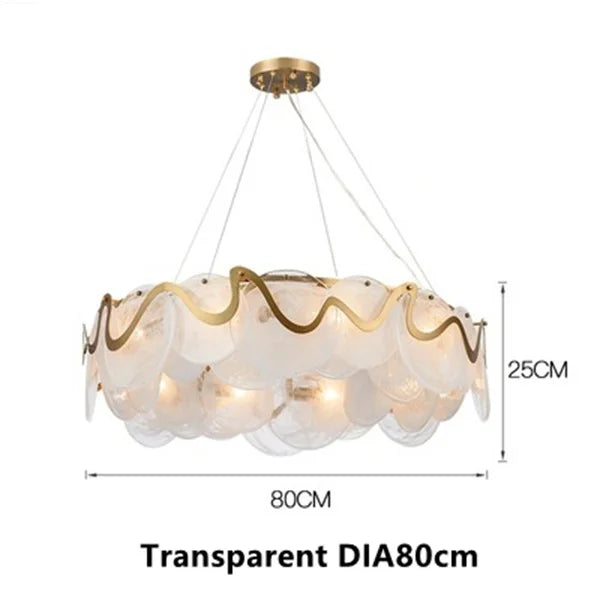 Afralia™ Round Glass Pendant Chandelier: High-End Wrought Iron LED Lighting for Dining Room & Kitchen