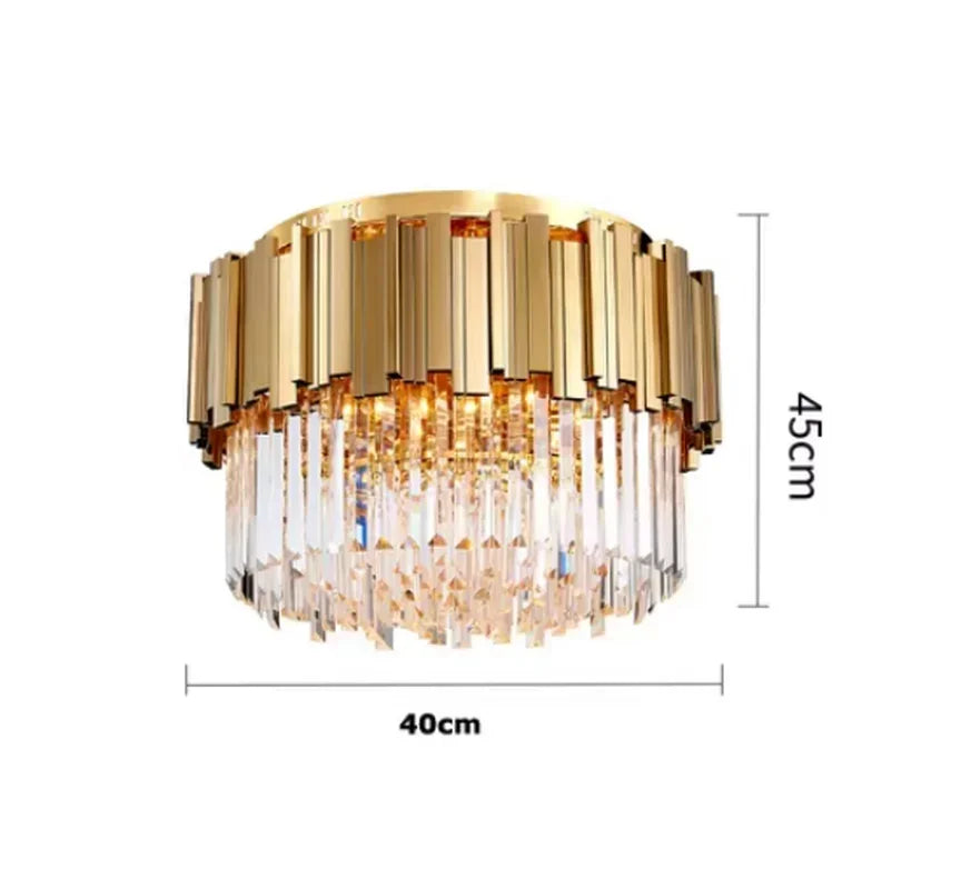 Afralia™ Golden Crystal Ceiling Light for Modern Living Room and Dining Room