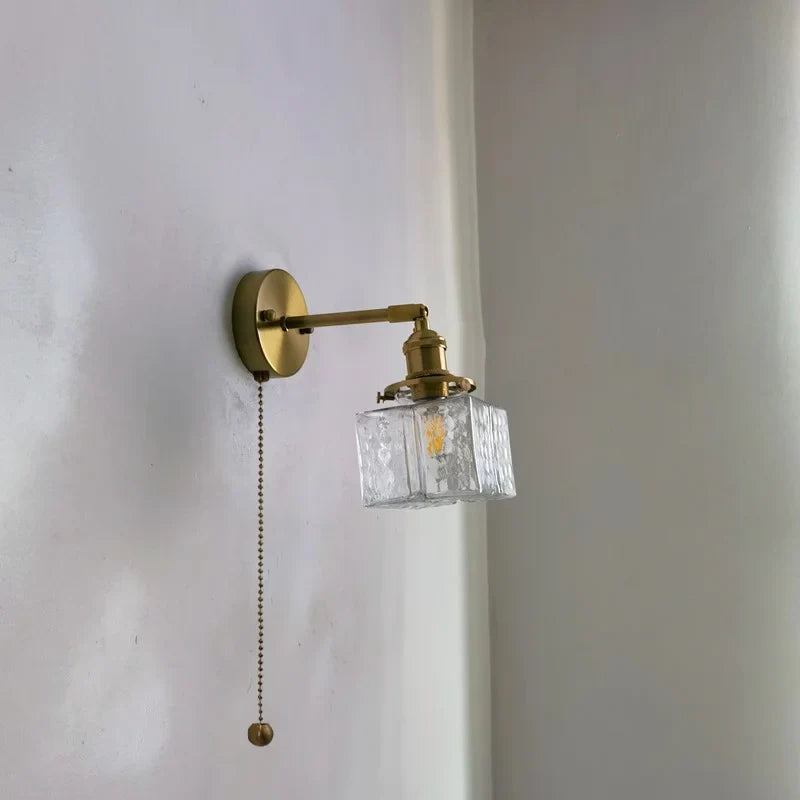 Afralia™ Glass Copper LED Wall Lamp Modern Corridor Bedside Light