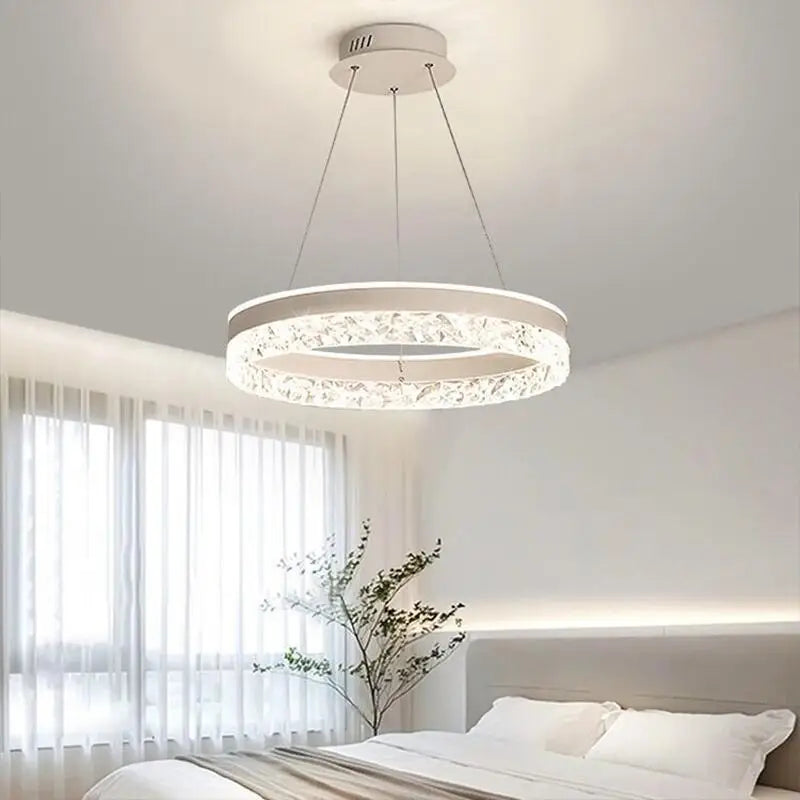 Afralia™ Modern LED Round Ceiling Chandelier for Living Room and Restaurant