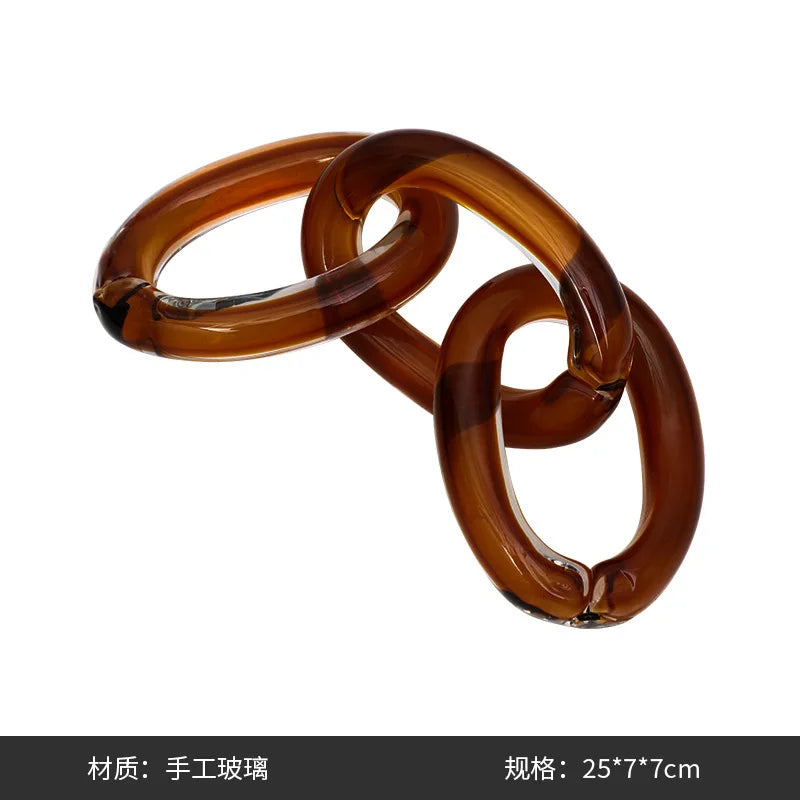 Afralia™ Colorful Geometric Ring Decor - Glass Handicrafts Home Accessories