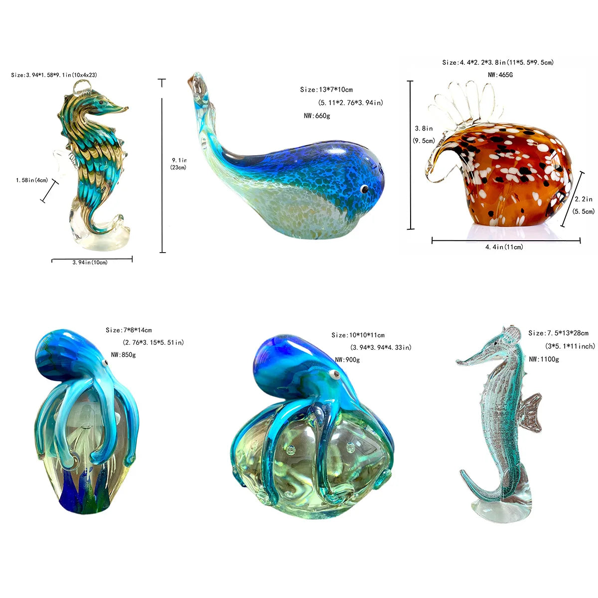 Afralia™ Handmade Crystal Sika Deer Figurine Blown Glass Animal Craft Home Decor