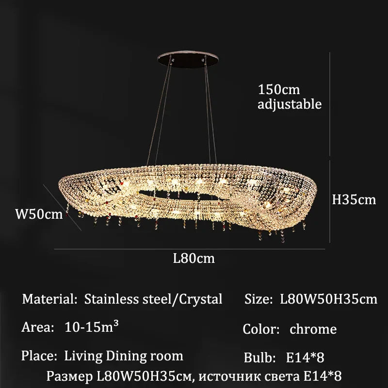 Afralia™ Italian Crystal Chandeliers LED Ceiling Pendant Lamps Indoor Luxury Lighting