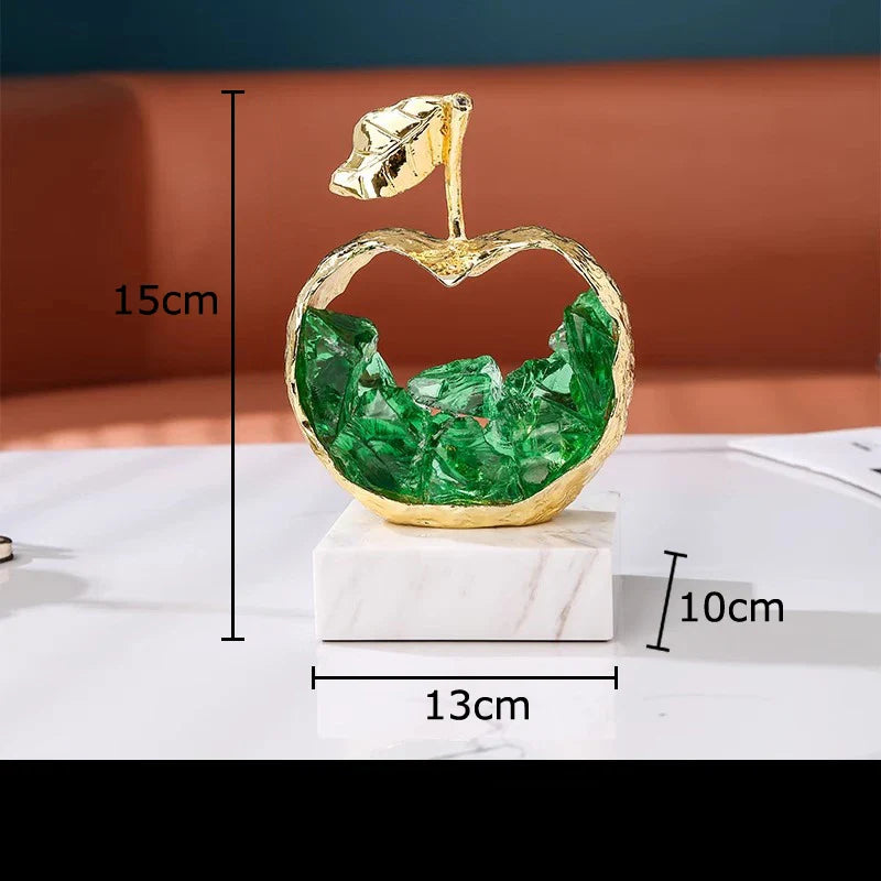 Afralia™ Gold-plated Apple/Pear Alloy Ornaments for Living Room Desk Decoration