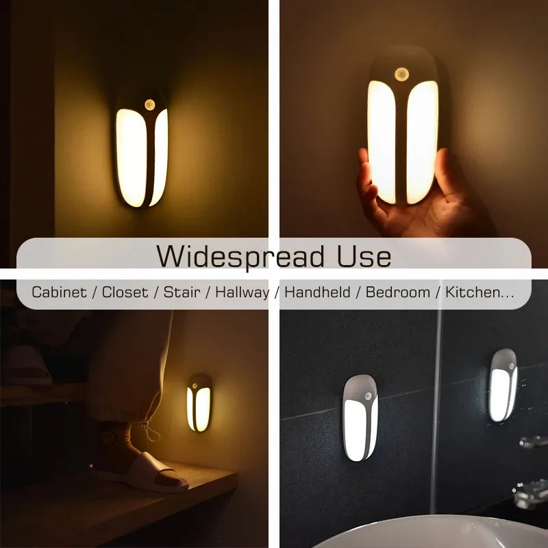 Afralia™ Motion Sensor Night Light: Rechargeable USB, Wireless, for Bedroom, Cabinet