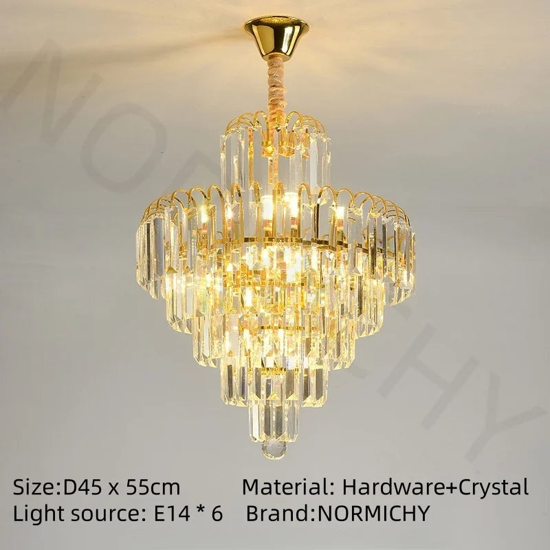 Afralia™ Crystal Gold Chandelier: Luxury Nordic LED Lighting for Home Decor