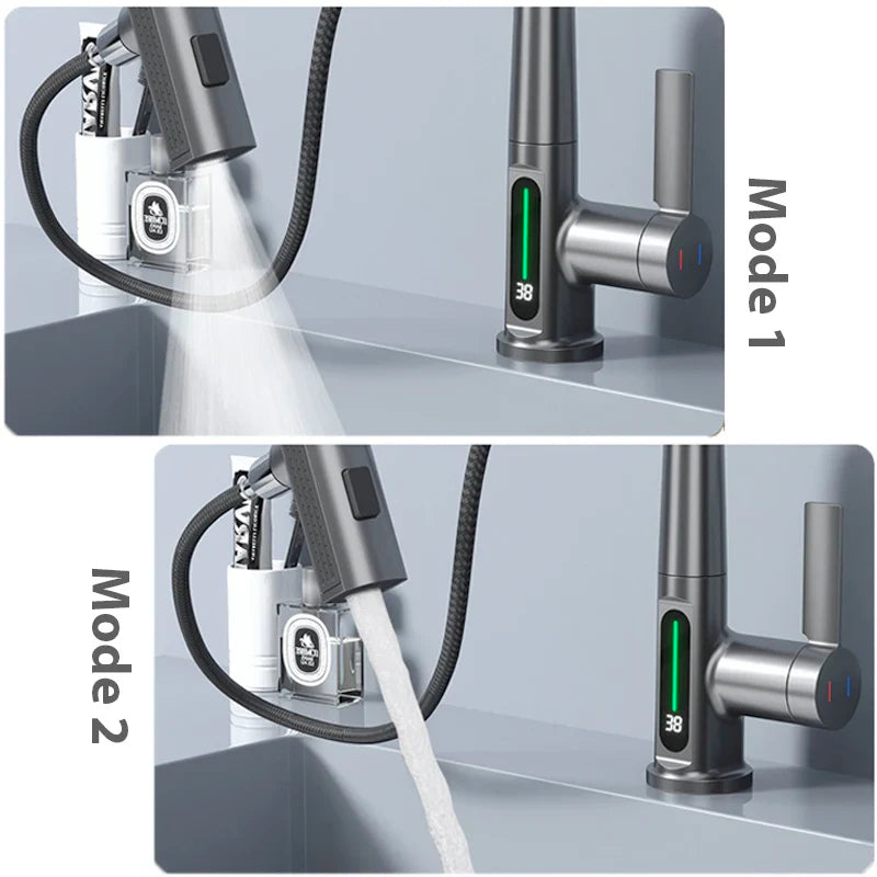 Afralia™ Digital Display Basin Faucet with Temperature Control