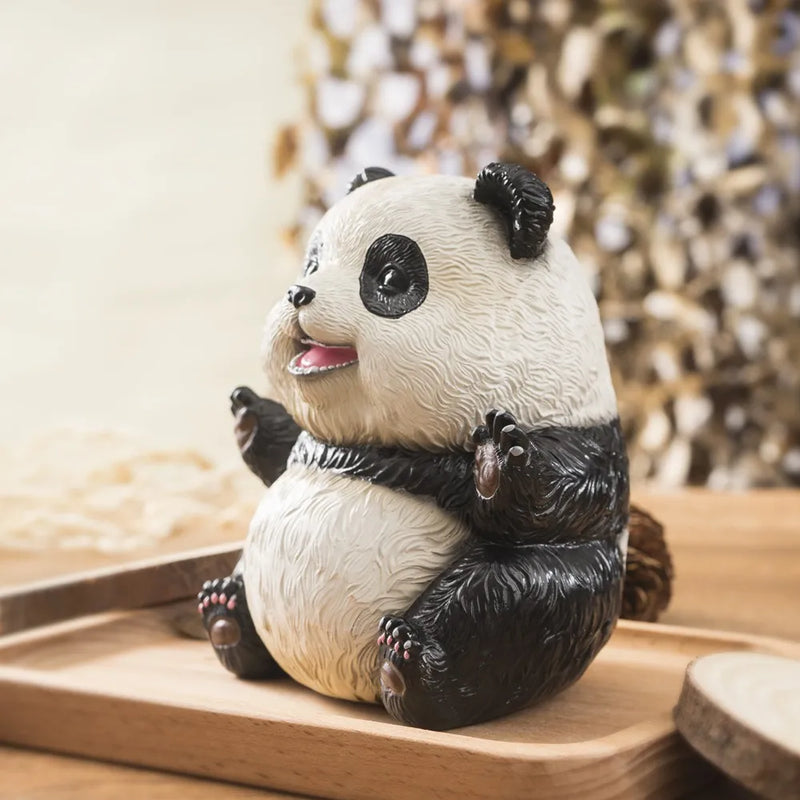 Afralia™ 14cm Panda Baby Figurines: Fierce & Cute Animal Collection for Home Office Decor