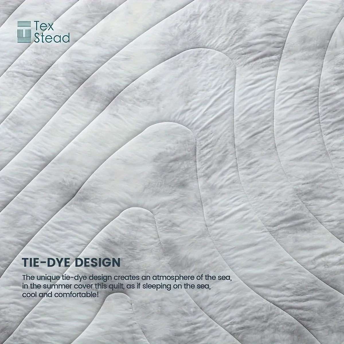 Afralia™ Tie-Dyed Wave Quilt Set: Summer Coolness (1 Quilt + 2 Pillowcases)