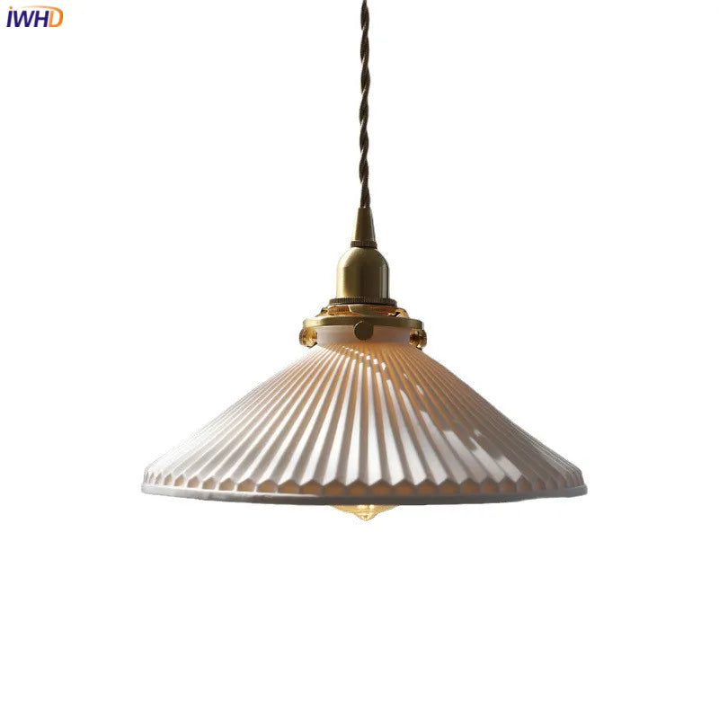 Afralia™ Ceramic LED Pendant Light: Japanese Style, Nordic Design, Modern Living Room Hanging Lamp
